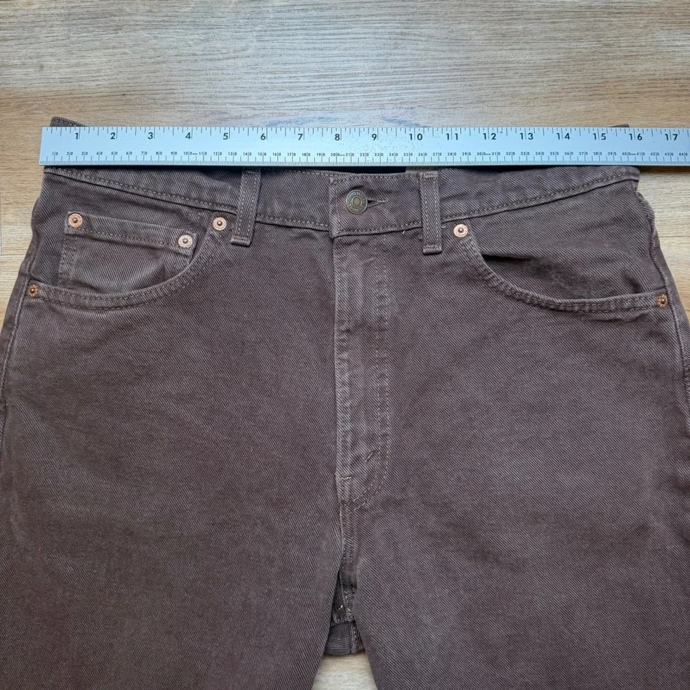 Levi's 555 Relaxed Fit Jeans Mens 32x30 Brown Straight Leg Made in USA 1996